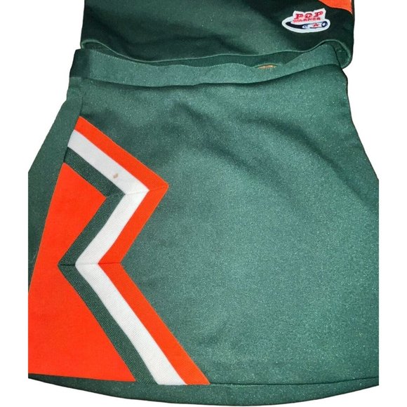 2 Matching Twin Cheerleader Uniform Outfits Costume 32" Tops 25" Skirts Yth Lg - Picture 5 of 8